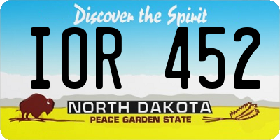 ND license plate IOR452
