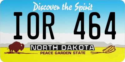 ND license plate IOR464