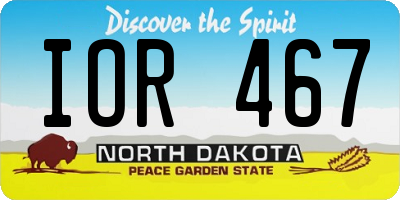 ND license plate IOR467