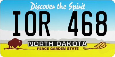 ND license plate IOR468