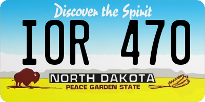 ND license plate IOR470