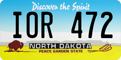 ND license plate IOR472
