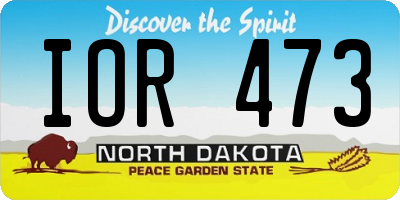 ND license plate IOR473