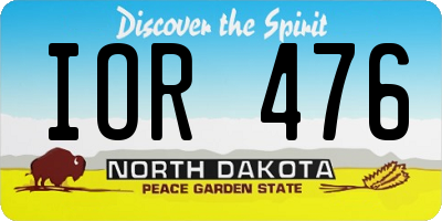 ND license plate IOR476