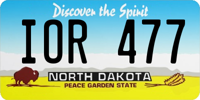 ND license plate IOR477