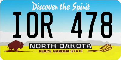 ND license plate IOR478