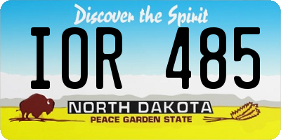 ND license plate IOR485