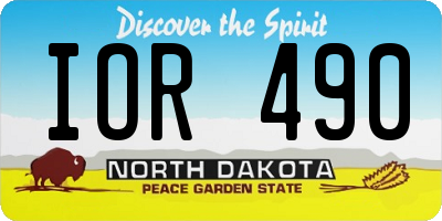 ND license plate IOR490