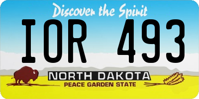 ND license plate IOR493