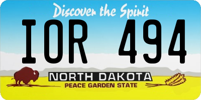 ND license plate IOR494