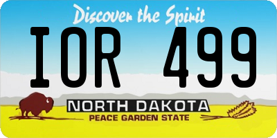ND license plate IOR499
