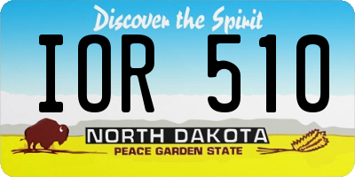 ND license plate IOR510