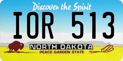 ND license plate IOR513