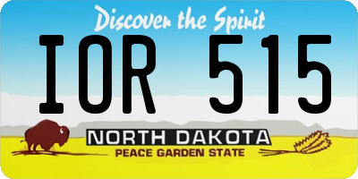 ND license plate IOR515