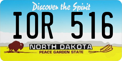 ND license plate IOR516