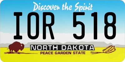 ND license plate IOR518