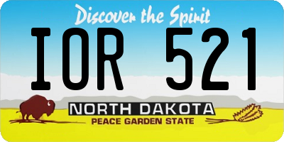 ND license plate IOR521