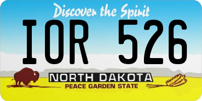 ND license plate IOR526