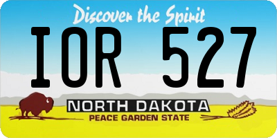 ND license plate IOR527