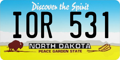 ND license plate IOR531