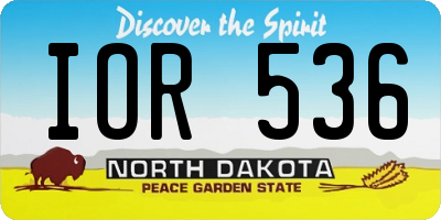 ND license plate IOR536