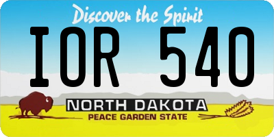 ND license plate IOR540