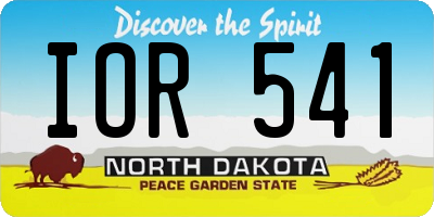 ND license plate IOR541