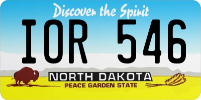 ND license plate IOR546