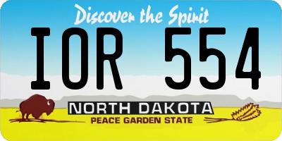 ND license plate IOR554