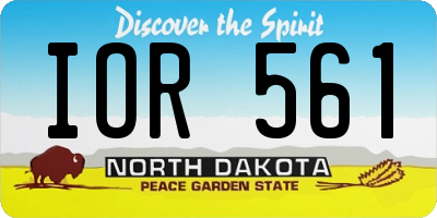 ND license plate IOR561
