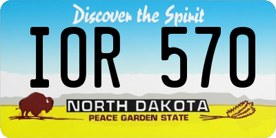 ND license plate IOR570