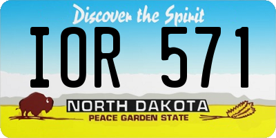 ND license plate IOR571
