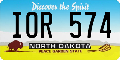 ND license plate IOR574