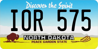 ND license plate IOR575
