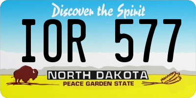 ND license plate IOR577