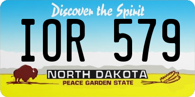 ND license plate IOR579