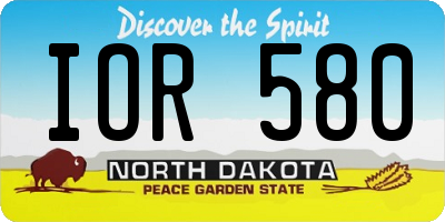 ND license plate IOR580