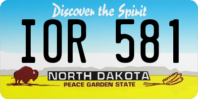 ND license plate IOR581