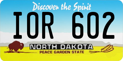ND license plate IOR602
