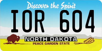 ND license plate IOR604
