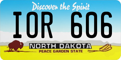 ND license plate IOR606