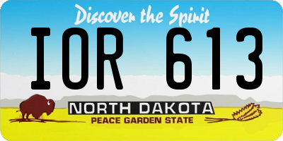 ND license plate IOR613
