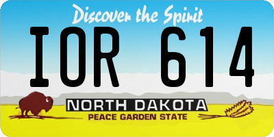 ND license plate IOR614