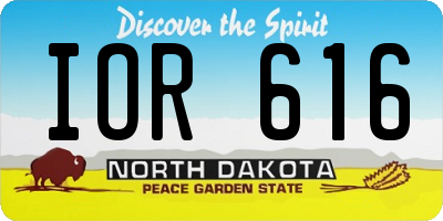 ND license plate IOR616