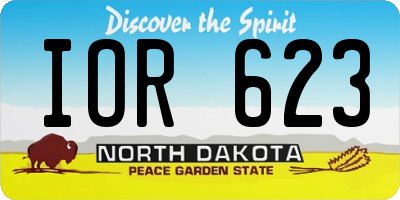 ND license plate IOR623