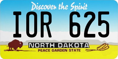 ND license plate IOR625