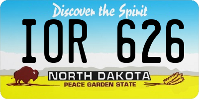 ND license plate IOR626