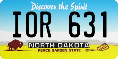 ND license plate IOR631