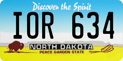 ND license plate IOR634