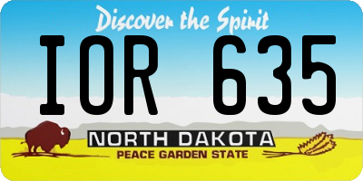 ND license plate IOR635
